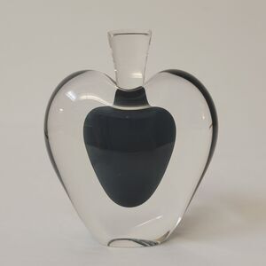 JOSEPH MOREL Zellique Studio Signed Iridescent Art Glass Perfume Bottle Blac VTG